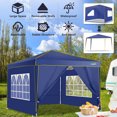 thumbnail image 3 of HOTEEL Pop up Canopy Tent 10x10 Commercial Instant Canopy with 4 Sidewalls & Carry Bag,Portable Tent for Parties Beach Camping Party Event Shelter Sun Shade,Dark Blue, 3 of 14
