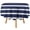 Navy Blue Stripe, variant on Green Stripe Modern Monogram Tablecloth Washable Dinng Table Covers Decorative for Kitchen & Table Linens 60" x 60"