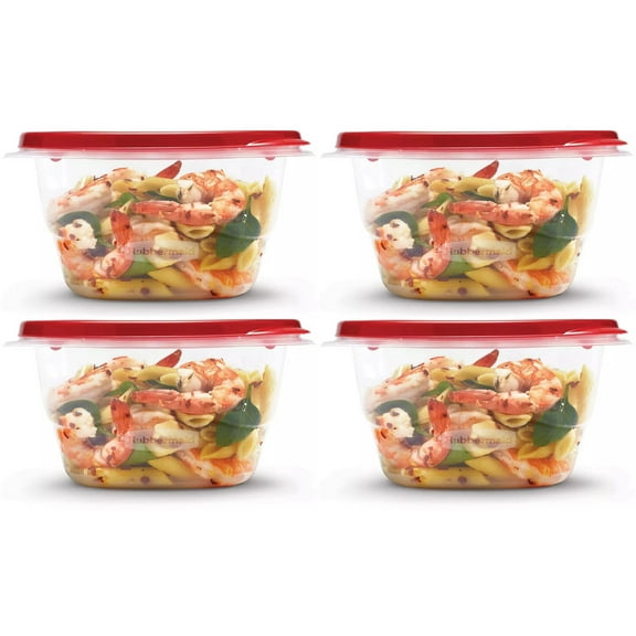 Rubbermaid TakeAlongs Food Storage Containers, 5.2 Cup Square (4 Count)
