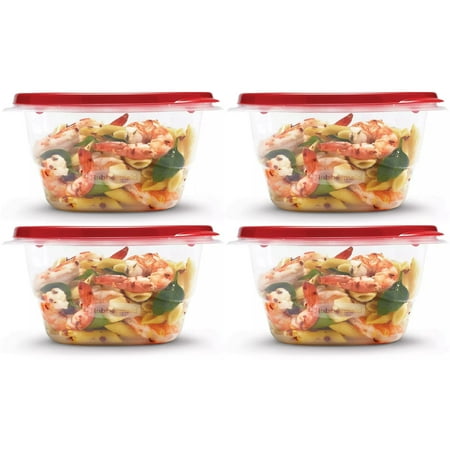 Rubbermaid TakeAlongs Food Storage Containers 5.2 Cup Square (4 Count)