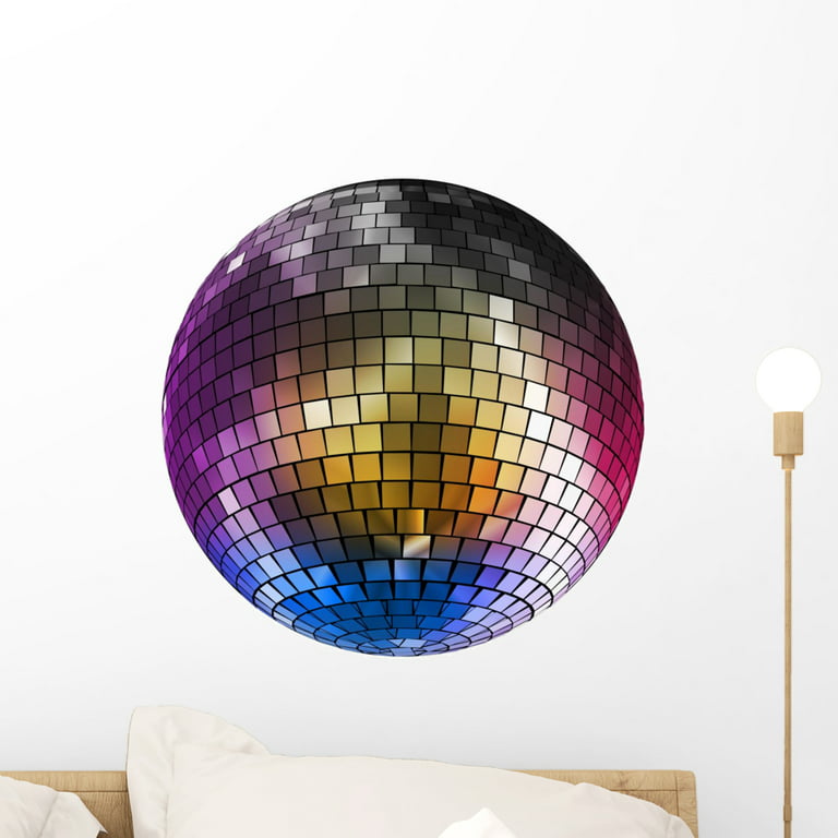 Disco Ball Disco Ball Wall Decal by Wallmonkeys Peel and Stick Graphic (18  in H x 18 in W) WM32914 