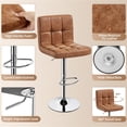 thumbnail image 5 of Topeakmart 2pcs Adjustable Faux Leather Counter Bar Stools with Backrest, Retro Brown, 5 of 7