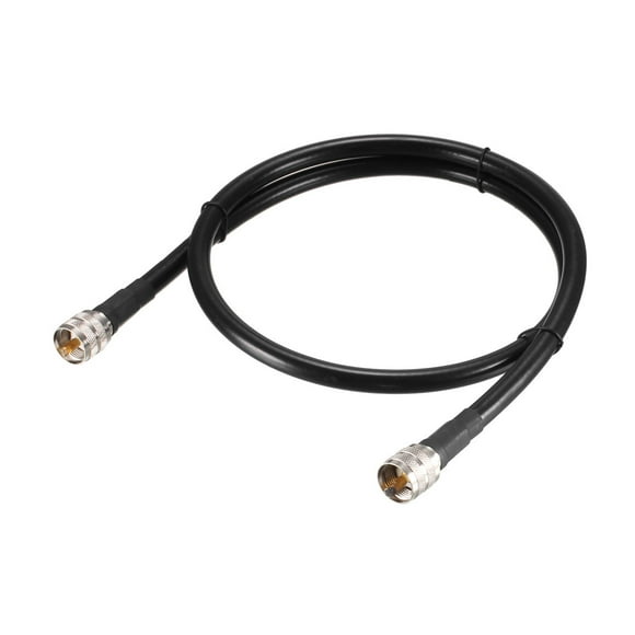 Unique Bargains UHF Male PL-259 to UHF Male PL-259 Low Loss RG213 Coax Jumper Cable 1.2M/ 4Ft