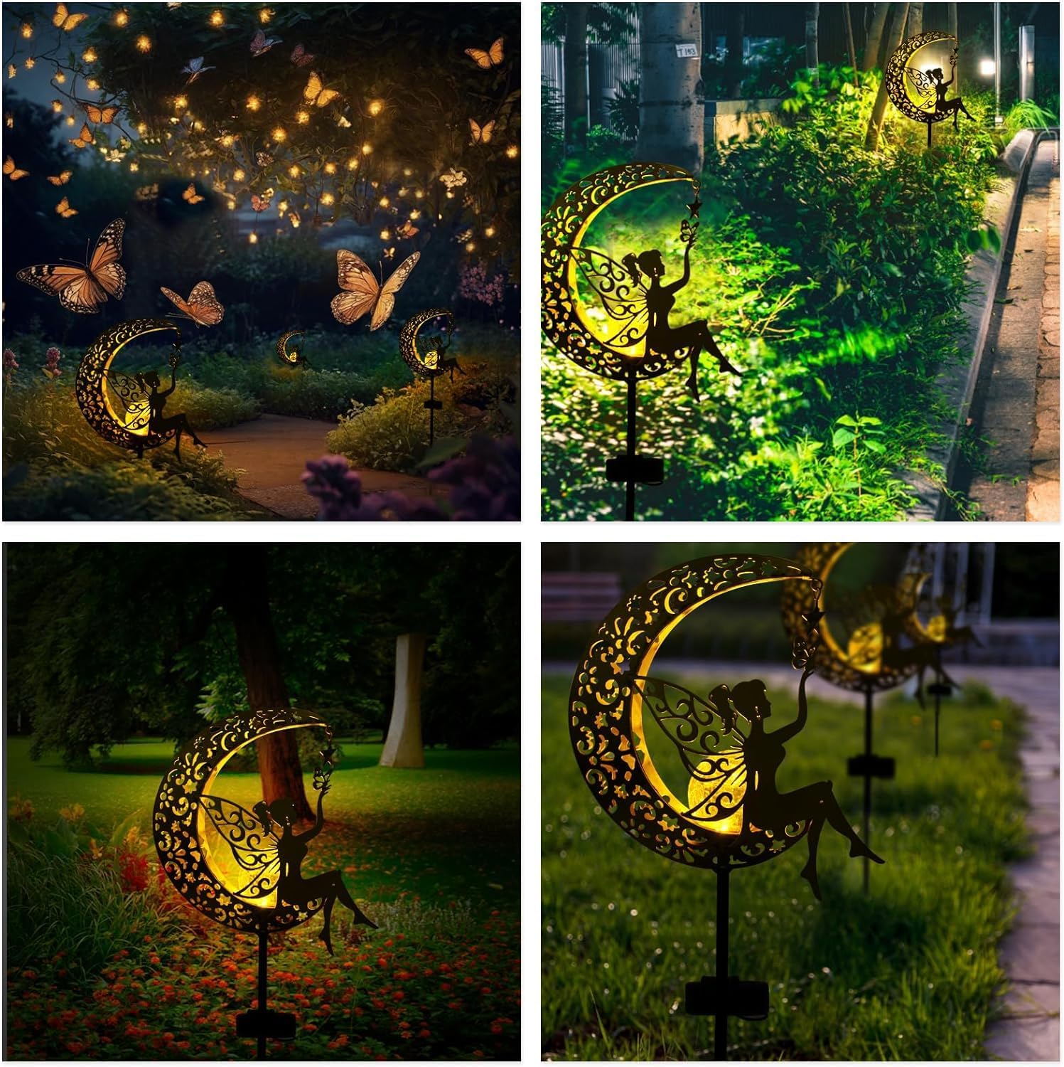 Qoosea Fairy Moon Solar Garden Light Stake photo 7