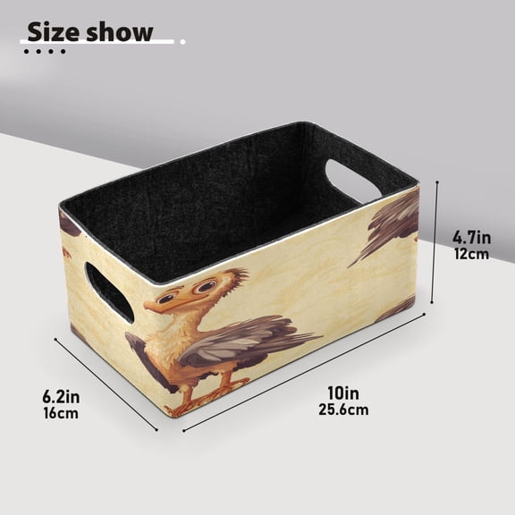 BZSMCE Shelf Baskets Cute Vulture Pattern Pattern Storage Cube Bins 10.1*6.3*4.7in Set of 2