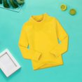 thumbnail image 4 of Generic Baby Girls Boys Neck Candy Color Children's Long Sleeve Base T Shirt Solid Color Turtleneck T-Shirt Tops Cotton Mock Neck Clothes Fall Winter Clothes(5-6 Years Yellow), 4 of 4