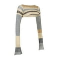 thumbnail image 3 of Vedolay Womens Fall Tops Women's Oversized Deep V Neck Sweaters Long Sleeve Knitted Pullover Sweater,Khaki L, 3 of 5