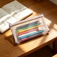 thumbnail image 6 of Mesh Pencil Case, 5 Pack Transparent Zipper Pencil Pouches, Large Capacity Pen Storage Bags, for Students Back to School Supplies, Pink, 6 of 7