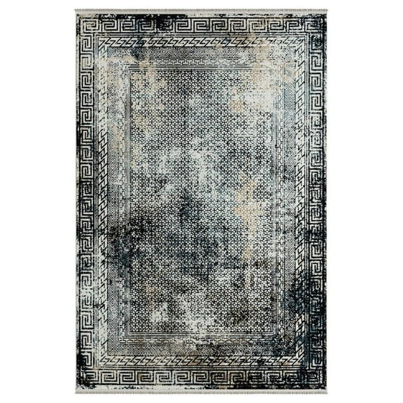 MDA Home Xanthos Gray Polyester Transitional Area Rug - 5' x 8'