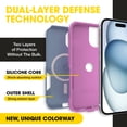 thumbnail image 2 of OtterBox Commuter MagSafe Case for iPhone 17e/16e/15/14/13 – Blue/Pink – Slim, Shockproof, Dual Layer Drop Protection, 2 of 7