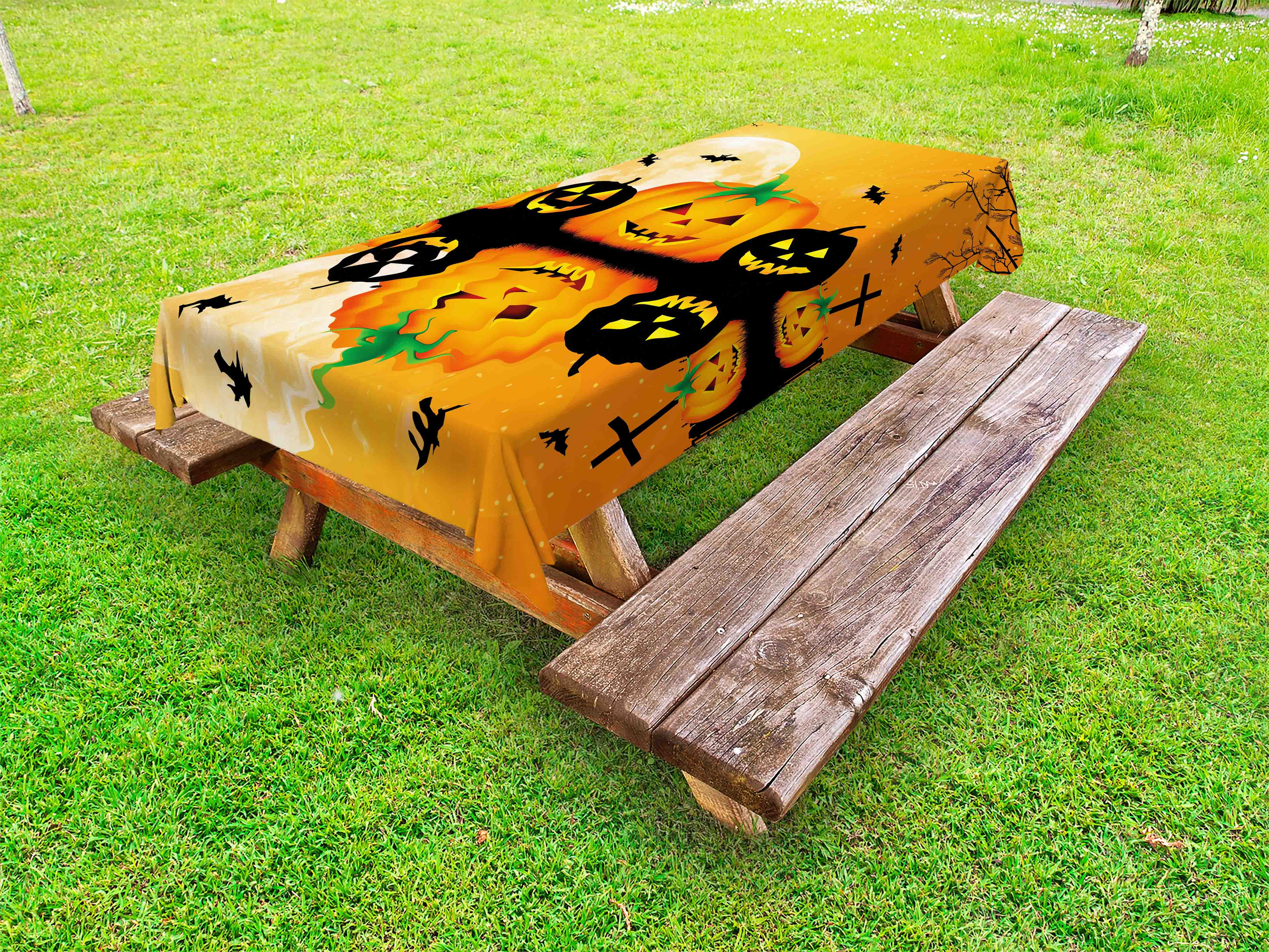 Halloween Cloth Tablecloth
 Halloween Outdoor Tablecloth Spooky Carved Halloween Jack o Lantern