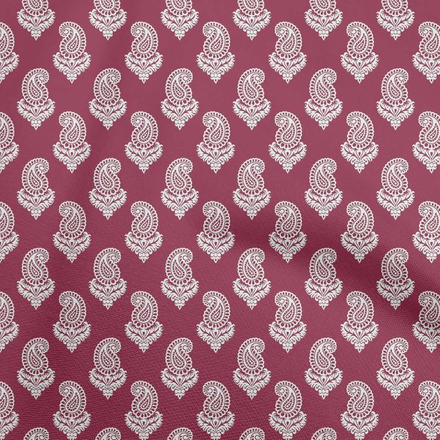 oneOone Cotton Cambric Red Fabric Block Craft Projects Decor Fabric Printed By The Yard 56 Inch Wide