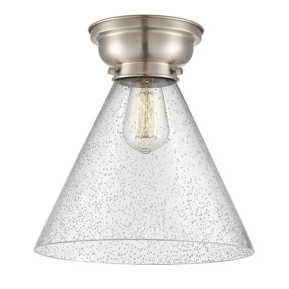 Innovations 623-1F-SN-G44-L-LED X-Large Cone 1 Light 12 inch Flush Mount, Brushed Satin Nickel