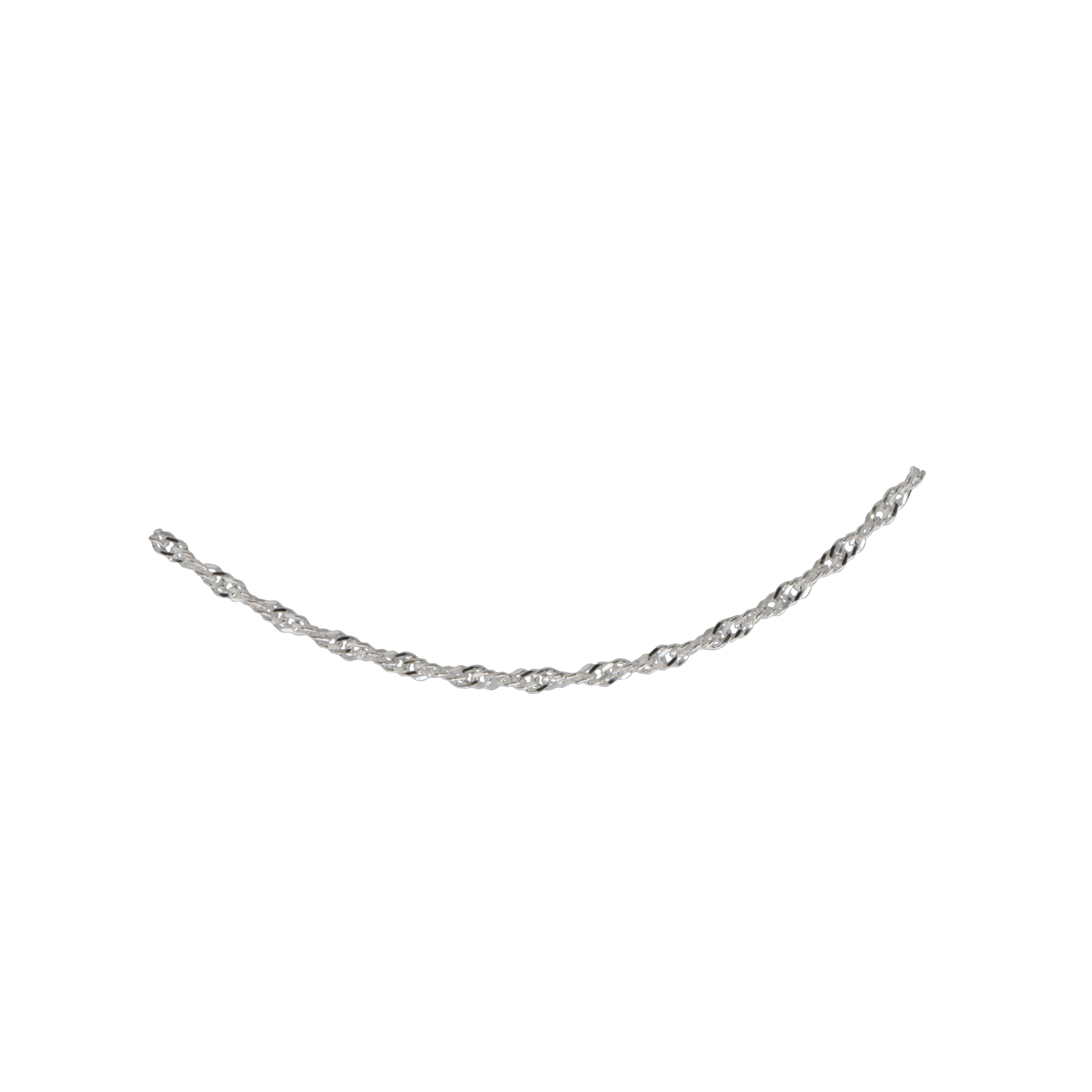 Brilliance Sterling Silver 1,8mm Singapore Chain, 20inch Necklace. Made In Italy