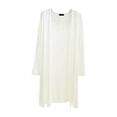 thumbnail image 4 of Lixiuxyad Lightweight Cardigan For Women, Long Sleeve Open Front Cover Up Soft Loose Knit Sweater,White, 4 of 5