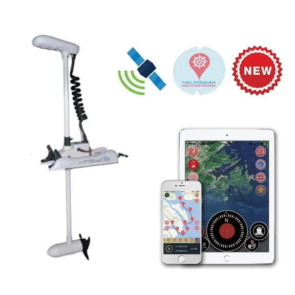 HASWING OUTDOOR Electric Trolling Motor 12V 54" 55lbs Cayman GPS Anchor Control Shaft Bow Mount Portable Fishing Boat Saltwater Freshwater with Wireless Remote Control