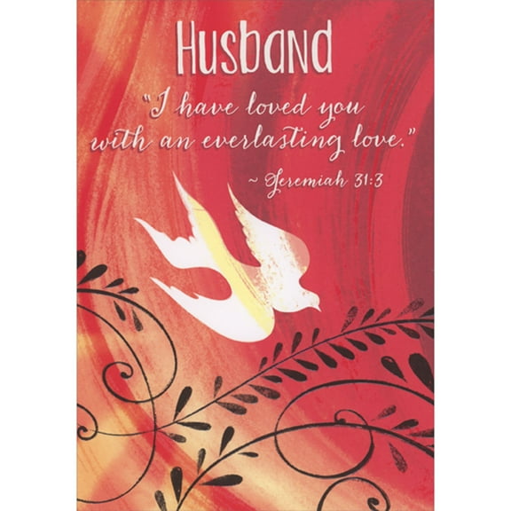 Designer Greetings I Have Loved You with an Everlasting Love Bible Verse Religious Valentine's Day Card for Husband