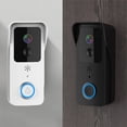 thumbnail image 1 of COFEST Smart Wireless Remote Video Doorbell, Intelligent Visual Doorbell, Support 2.4G/5G WIFI, 1080P HD, Human Detection, Night Vision, 2-Way Audio, Rechargeable Battery Black,White, 1 of 8