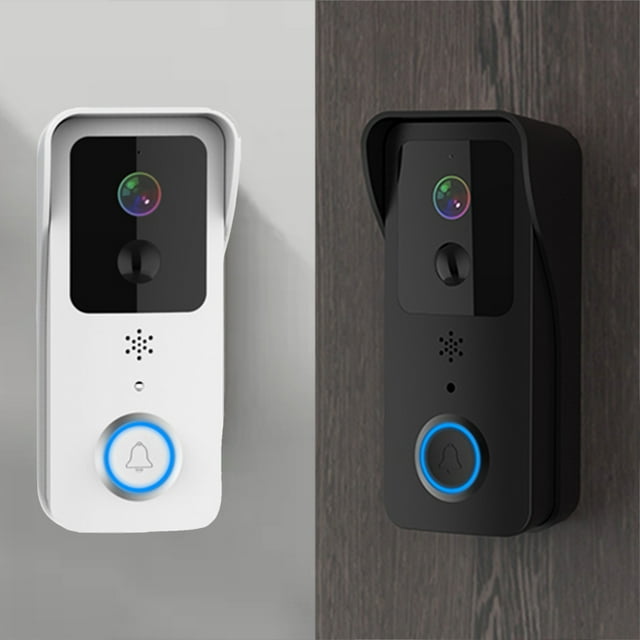 COFEST Smart Wireless Remote Video Doorbell, Intelligent Visual Doorbell, Support 2.4G/5G WIFI, 1080P HD, Human Detection, Night Vision, 2-Way Audio, Rechargeable Battery Black,White