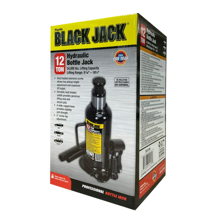 Black Jack 12 Ton Welded Bottle Jack Black - T91213W