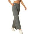 thumbnail image 4 of Pantalones de pijama de algodón para mujer INSPIRE CHIC con cintura elástica, sueltos, pantalones de lounge con bolsillos, pantalones de sudadera S en gris, 4 of 6