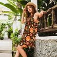 thumbnail image 2 of Fuzoiu Autumn Pumpkin Print Women's Sleeveless Dress,Summer Dresses for Women,Casual Sundresses,Beach Sleeveless T-shirt Swing Dress with Pockets, 2 of 7