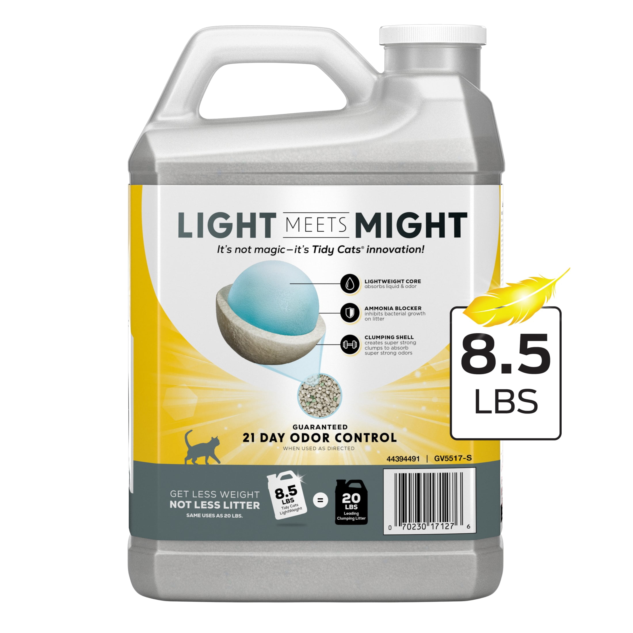 (2 pack) Purina Tidy Cats 4-In-1 Strength LightWeight Cat Litter, Floral Scent, 8.5 lb Jug
