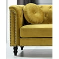 thumbnail image 5 of Uspridefurniture Lueck 64.2'' Velvet Rolled Arm Chesterfield Loveseat, Yellow, 5 of 5