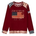 thumbnail image 4 of Womens Sweatshirts Women's 250th Anniversary Print Sweatshirt Without Hood Crew Neck Long Sleeve Casual Pullover Red L, 4 of 4