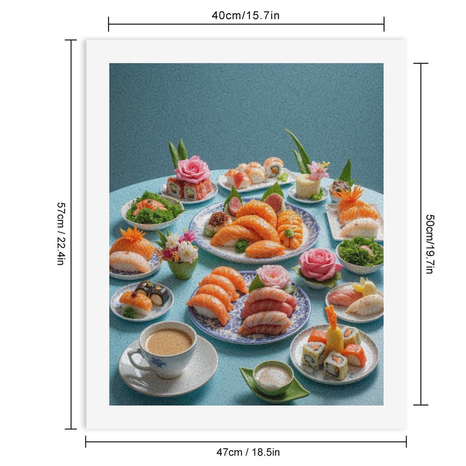 Paint by Numbers Kit for Adults, Sushi Platter Culinary Art Display Paint by Numbers, Easy Paint by Numbers Kit for Adults Beginner, DIY Adult Paint by Number Kits on Canvas, Home Decor