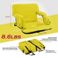 thumbnail image 5 of Stadium Seat for Bleacher & Bench Portable Folding Chair with Padded Cushion Reclining Stadium Chair with Back Support, Shoulder Straps, Zipper Bag, Yellow, 5 of 7