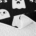 thumbnail image 5 of Feelyou Cartoon Ghost Bed Spread Queen, Spooky Halloween Queen Coverlet Set, Black White, 3pcs, 1 Comforter and 2 Pillowcases, 5 of 7