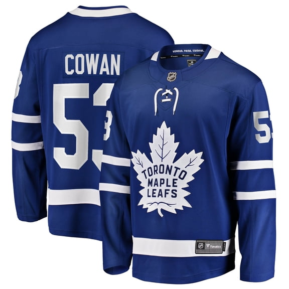 Men's Fanatics Easton Cowan Blue Toronto Maple Leafs Home Breakaway Jersey