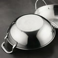 thumbnail image 4 of Miangastore Stainless Steel Pan with Handles Kitchen Cooking Pan Kitchenware for Induction Cooker, 4 of 9