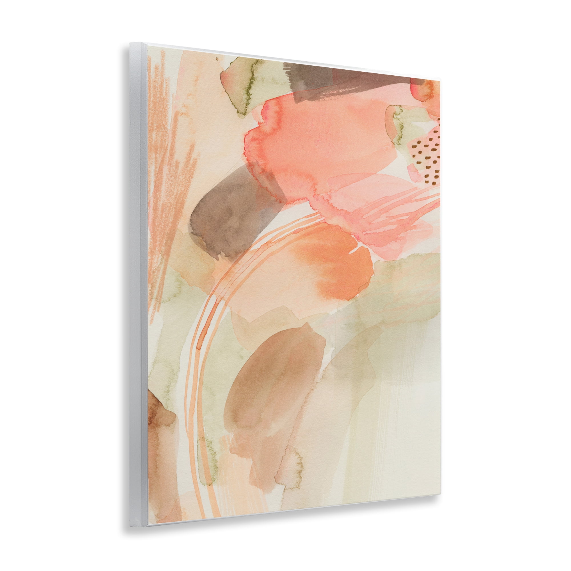 Stupell Industries Pink & Beige Abstraction Abstract Painting Unframed Art Print Wall Art, 11 x 14