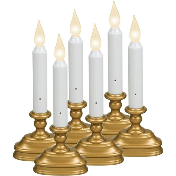 Xodus Innovations FPC1320B-6 Dual Flame Color Dusk to Dawn Sensor Battery Operated 8.5 inch LED Window Candle, Pack of 6