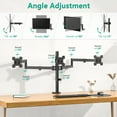 thumbnail image 4 of TEMOGU-Triple Monitor Mount, 3 Monitor Desk Mount for 13-27 inch Computer Screens, Holds up to 22 lbs, Triple Monitors Stand for Desk, with Tilt, Swivel, Rotation, VESA 75/100mm (M003S), Black, 4 of 4