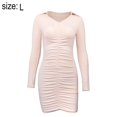 thumbnail image 2 of Vestido corto con escote en V y mangas cortas sexy para mujer, 2 of 5