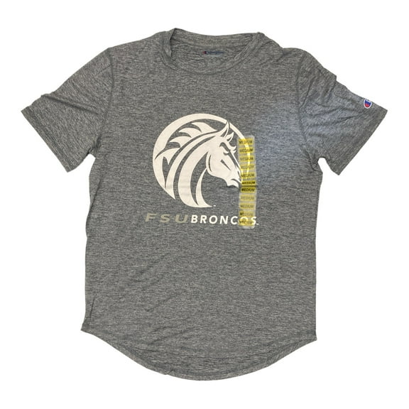Champion NCAA Men's Classic Fit Short Sleeve Crew Neck Tee (Grey/SFU Broncos, L)