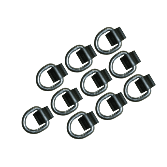 Set of 10 - 3/8 Inch Weld-On D-Ring Shackles with 5,000 lb Capacity for Trailer Truck ATV Motorcycle Tie-Down