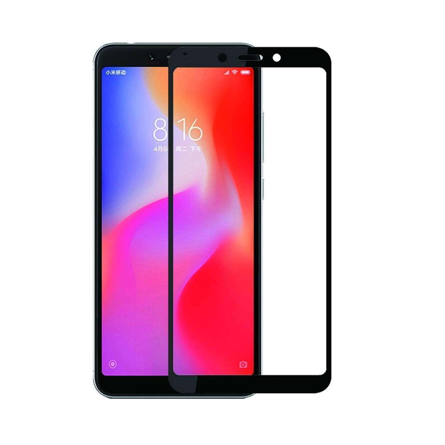 AMZER Kristal 9H Tempered Glass Edge2Edge Protector for Xiaomi Redmi 6 - Black