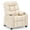 Cream White, variant on MCombo Big Kids Recliner Chair with Cup Holders for Boys and Girls Room, 2 Side Pockets, 3+ Age Group, Faux Leather 7366(Dark Grey)