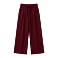thumbnail image 4 of Njagoc3 Palazzo Pants for Women Casual Drawstring High Waisted Lounge Pants Fitted Wide Leg Trousers with Pockets, 4 of 6