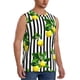 thumbnail image 2 of Fotbe Lemons on Striped Men's Camiseta sin Mangas Estampada para Hombres, Playera Casual para Gimnasio, Entrenamiento, Playa-Large, 2 of 7