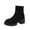 Black, variant on Women's Orthopedic Ankle Boots, Sock Booties Walking Shoes, Suede Stretch Chunky Block Heel Arch Support Platform Side Zip Boots Brown