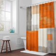 thumbnail image 5 of Abstract Painting Graffiti Lattice Fabric Shower Curtain Orange White Gray Washable Shower Curtains for Bathroom, Waterproof Bath Curtain with Hooks Home Decor 36x72in, 5 of 8