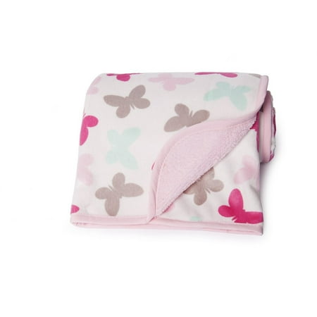 Carter's Velour Sherpa Blanket, Pink Butterfly - Walmart.com