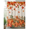 thumbnail image 2 of Fsddascl Autumn Pumpkin Shower Curtain Set - 72" x 78" Washable Bathtub Curtain with 12 Hooks, Thanksgiving Fall Maple Leaf Sunflower Waterproof Fabric Stall Shower Curtains for Bathroom/Bathtub, 2 of 6