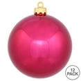 thumbnail image 3 of Vickerman 2.75" Christmas Ornament Ball, Wine Shiny Finish, Shatterproof Plastic, UV Resistant, Holiday Christmas Tree Decoration, 12 Pack, 3 of 5
