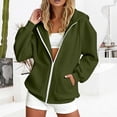 thumbnail image 6 of SUXIAN Zip up Hoodie Solid Color Long Sleeve Soft Lined Pockets Relaxed Breathable Jacket Womens Zip up Hoodies XXXL, 6 of 7